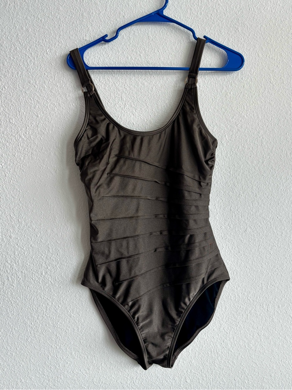 Calvin Klein Black Ruched One-Piece Swimsuit